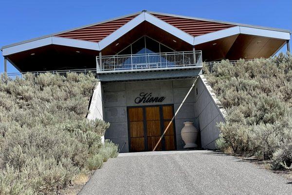 Lower level view of Kiona's tasting room.