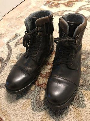 My boots restored by Doug. They were completely destroyed after a winter on a construction site.