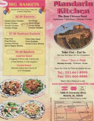 Mandarin Kitchen Menu