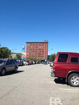 A view from way over in the public parking lot.