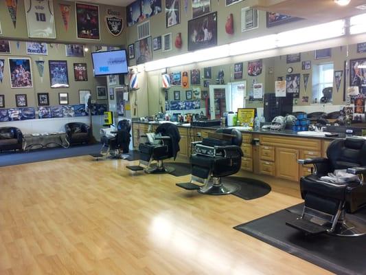 Three barbers to serve you. Come on down for a fresh cut.