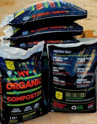 My Organic Compost DS is a double screened organic compost and made by composting vegetative trimmings and pre-consumer fruits and veggies