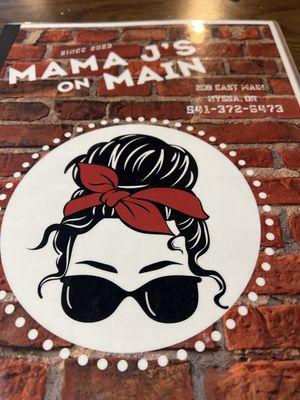 The cover of the menu Mama J'S