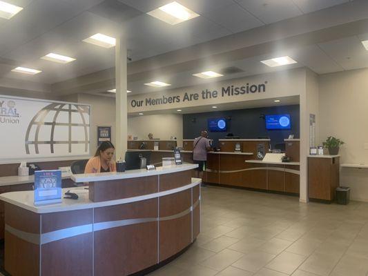 Reception desk at the entry.