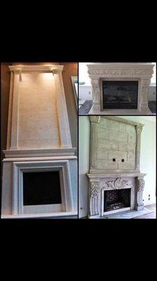 Limestone Fireplace