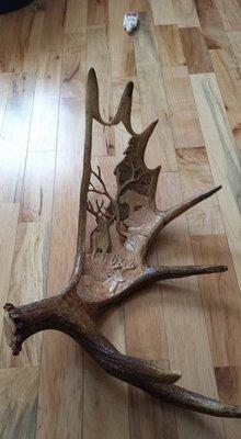 Hand carved antler