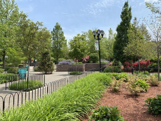 The gardens that the playground is located inside