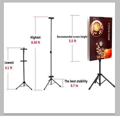 Double-sided adjustable tripod sign holder