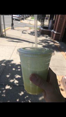 Fresh fruit & veggie juices. Here we have celery and pineapple. Refreshing!