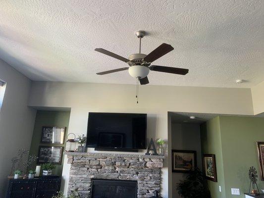 11' ceiling in great room painted in white snow