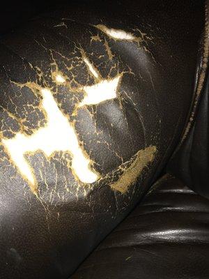 Damaged leather chair