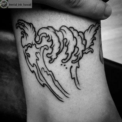 The LMNtal shaka wave. Created and Only available @lmntal_ink_hawaii #HawaiiSouvenirTattoo