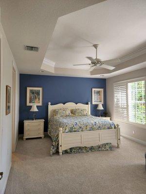 Painted headboard wall a accent color.