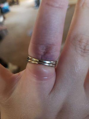 What my ring looked like before it was cut off. I wish I had pictures of the four pieces it was in before Weiss fixed it for me.