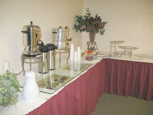 complementary Soda, Coffee, tea and cookies during visitations