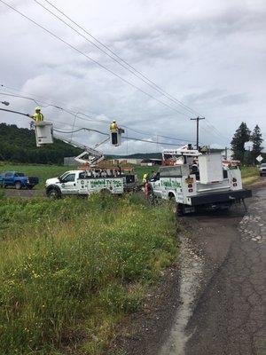 Team repairs cable lines with prompt service.