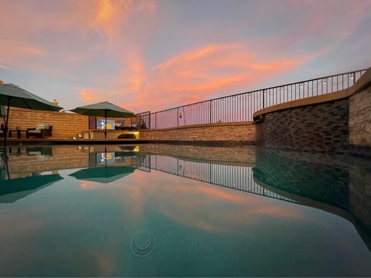 Great Sunset in the custom pool!