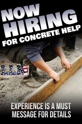 Now Hiring for Concrete Workers!