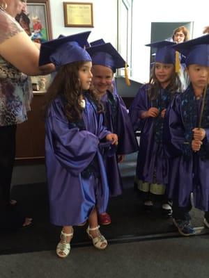 Graduation ceremony. Each kid got an embroidered sash with name and year of graduation to keep!