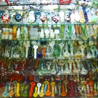 Local glass hand pipes..