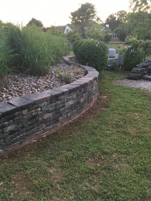 A project we did repairing a retaining wall