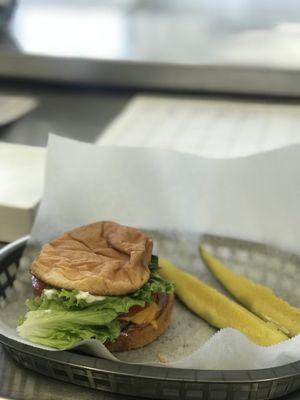 smash burger and cheese quesadilla