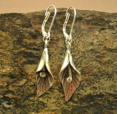 Sterling Silver Leaf Earrings