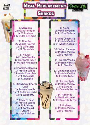 Shake (meal replacement)  menu 1