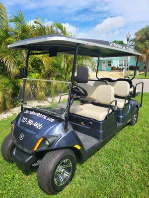 Beautiful new 6-passenger Yamaha golf cart.