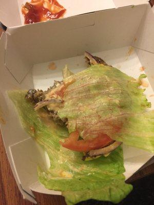 As you can see NOT enough lettuce to wrap my burger! :(