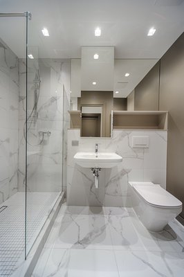 Customized white bathroom