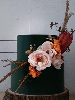 Fake green floral cake