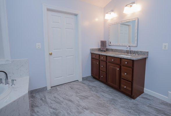 Granite vanity top and backsplashes