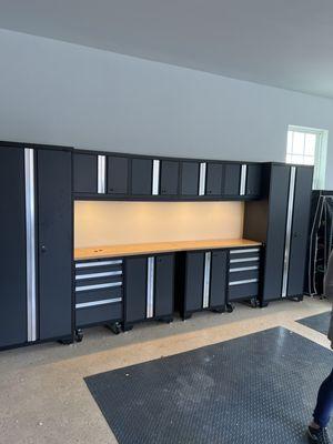 Garage furniture assembly and installation