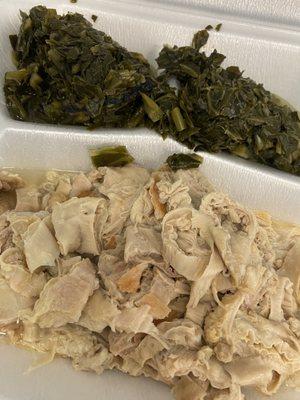 Chitlins dinner with double greens