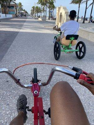 Hollywood Boardwalk riding Choppers