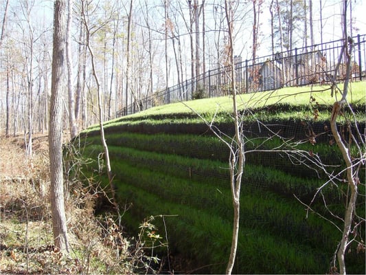 MSE Living Wall Installation utilizing Filtrexx GroSoxx