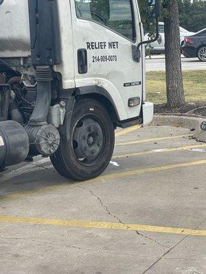 Flat bed tow truck, thankfully.