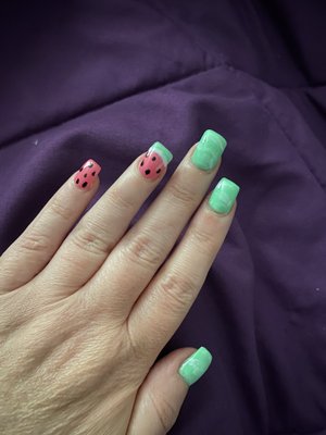 I absolutely love my vacation ready watermelon nails!