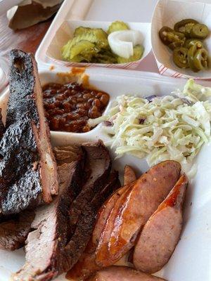 Three Meat Plate (Ribs,Brisket,Sausage)