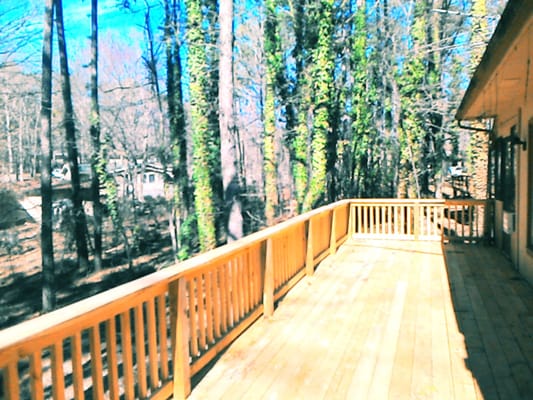 Nice New Deck....room for your BBQ. Can you already smell the steak or chicken grilling while looking at this view??