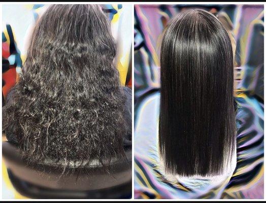 Japanese Hair Straightening(JHS), haircut and treatment.