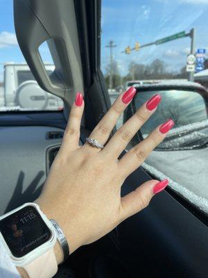 Barbie pink cat-eye nails