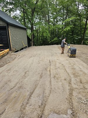 Fill and garage we worked on in Woodstock Me