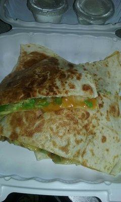 Shrimp and avocado quesadilla