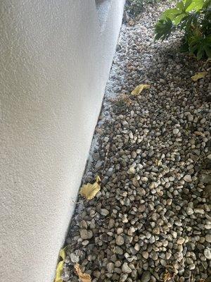 Stucco mess on the ground