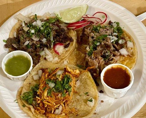 Trio of tacos, amazing!