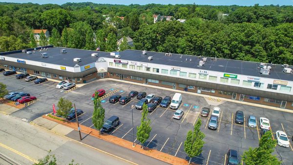 Birds eye view of plaza, 120 Stafford St. Worc, MA