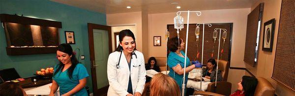 Patients are getting treatments in our IV room