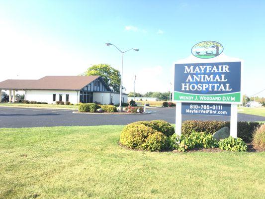 Mayfair Animal Hospital's new location.
  We are located at 8025 Clio Rd, Mt. Morris, MI 48458.